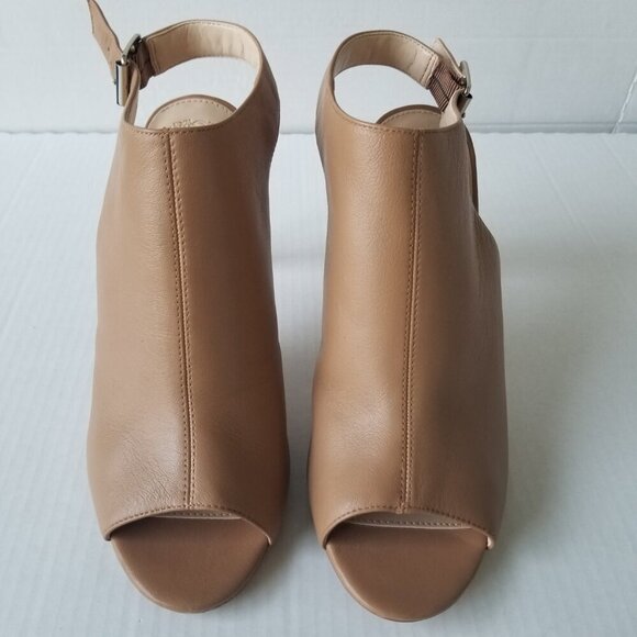 Vince Camuto Olivia Tan Leather Shootie Open Toe Sandal Heels 4" Dressy Date 11 - Picture 3 of 16